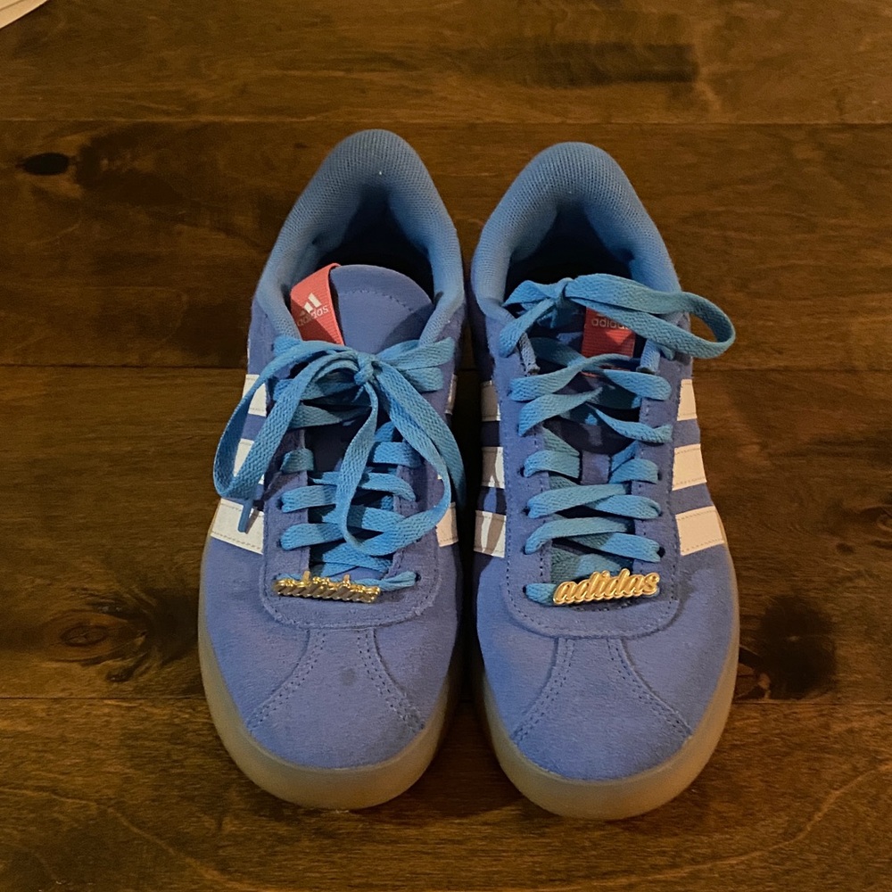 Adidas Blue and White Court Shoes